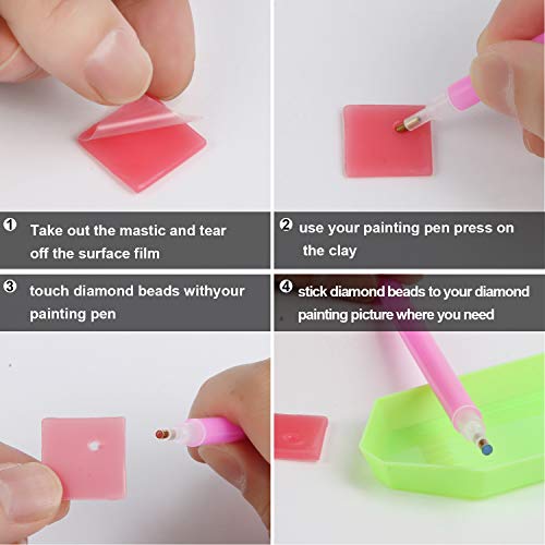 FEBSNOW Painting Glue Clay DIY Diamond Embroidery Wax Tool Set (Red 60 pcs) - Image 4