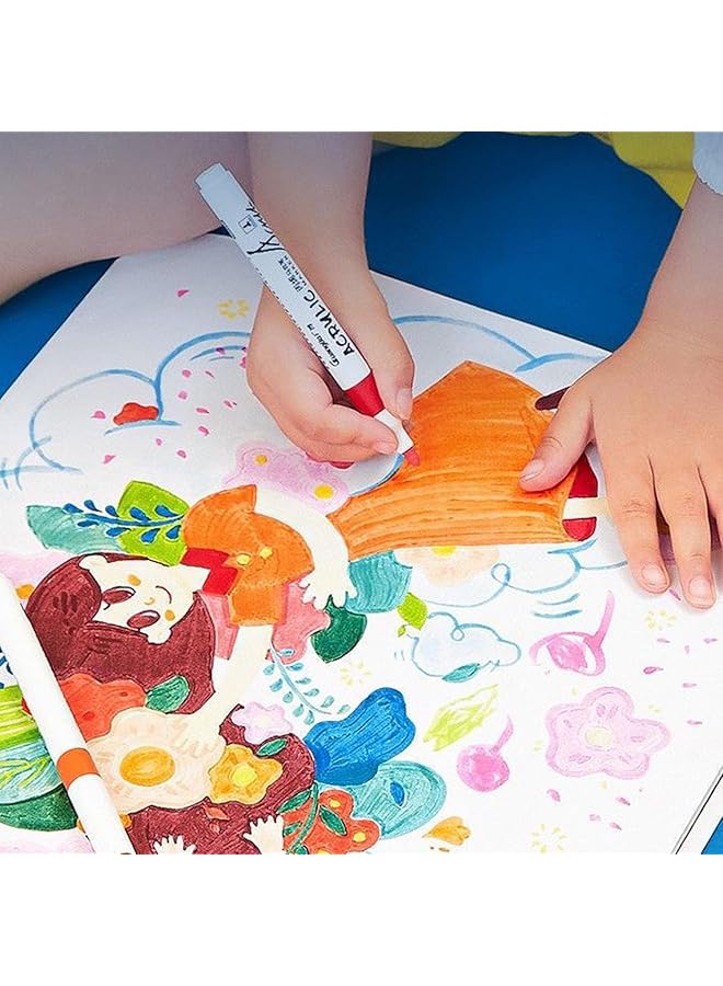 60 Colors Paint Markers Paint Pens Acrylic Paint Pens For Artists Adults Coloring Drawing Cartoon Anime Comic Brush Tip For Rock Painting Wood Canvas Diy Crafts Making Art Supplies
