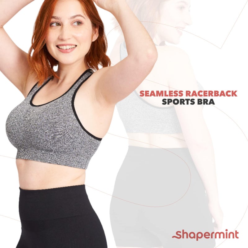 SHAPERMINT Sports Bras for Women - Workout Bras for Women, Plus Size Sports Bra, Workout Tops for Women High Support Navy - Image 4