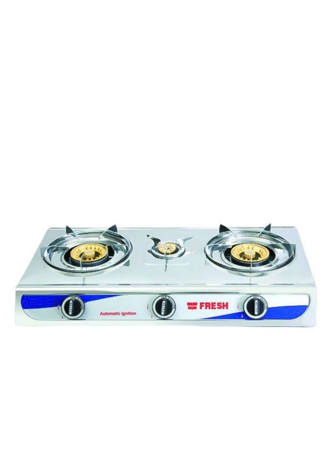 Fresh built in gas cooker 3 burners stainless steel - TS-253