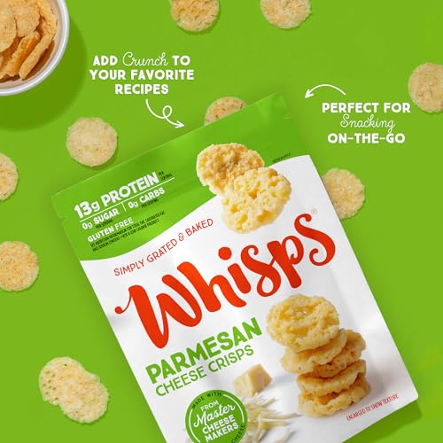 Whisps Cheese Crisps Parmesan Cheese | Protein Chips | Healthy Snacks | Protein Snacks, Gluten Free, High Protein, Low Carb Keto Food (10.8 Oz, 2 Pack) - Image 4
