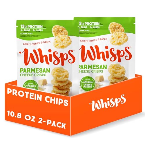 Whisps Cheese Crisps Parmesan Cheese | Protein Chips | Healthy Snacks | Protein Snacks, Gluten Free, High Protein, Low Carb Keto Food (10.8 Oz, 2 Pack) - Image 1