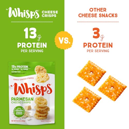 Whisps Cheese Crisps Parmesan Cheese | Protein Chips | Healthy Snacks | Protein Snacks, Gluten Free, High Protein, Low Carb Keto Food (10.8 Oz, 2 Pack) - Image 5