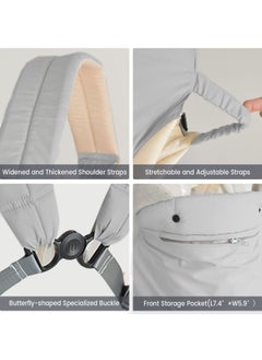 babypark Baby Carrier Newborn to Toddler with Pocket, 4-in-1 Easy to Wear Ergonomic Adjustable Breathable Carrier Slings, Perfect for Baby Infants up to 15kg Toddlers, Grey  - Image 5