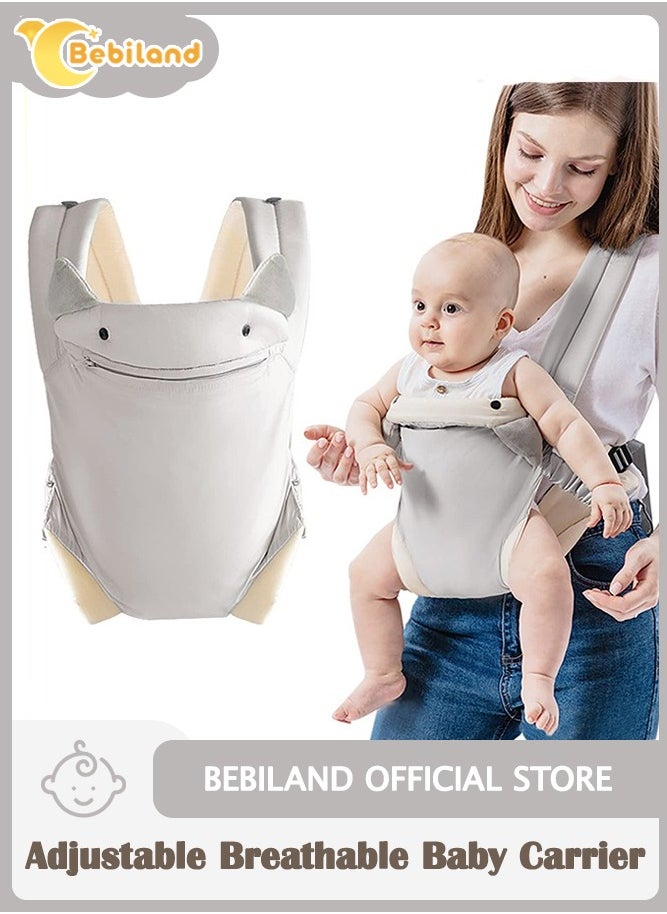 babypark - Baby Carrier Newborn to Toddler with Pocket, 4-in-1 Easy to Wear Ergonomic Adjustable Breathable Carrier Slings, Perfect for Baby Infants up to 15kg Toddlers, Grey - Image 1