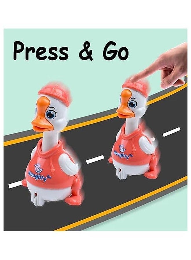 acrown Cute Animal Toys for Kids Sensory Worm Animal Wind up Colorful Toy Insect Figurines for Boys and Girls Multicolor (Press & Go Duck) - Image 2