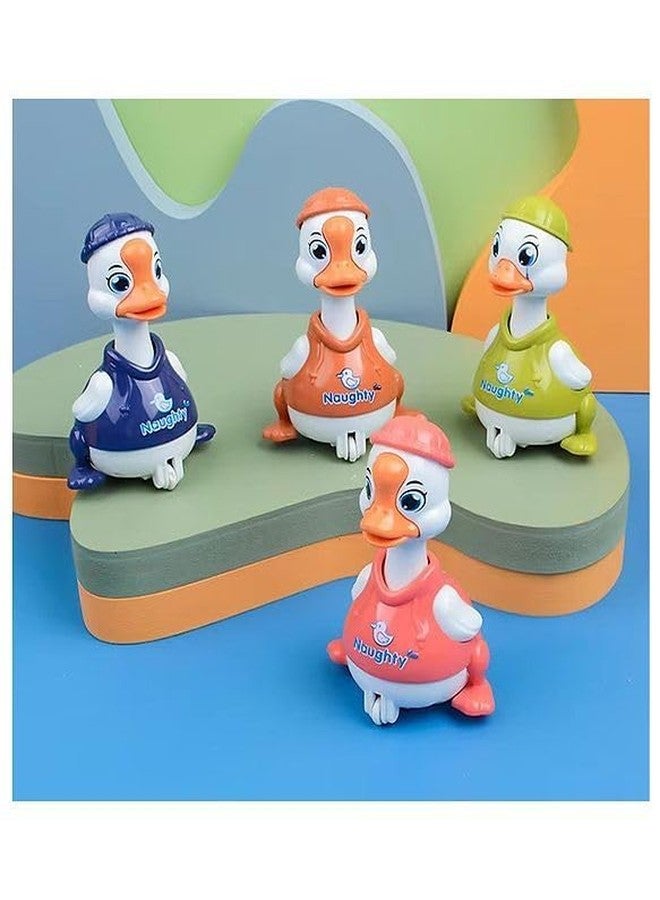 acrown Cute Animal Toys for Kids Sensory Worm Animal Wind up Colorful Toy Insect Figurines for Boys and Girls Multicolor (Press & Go Duck) - Image 1