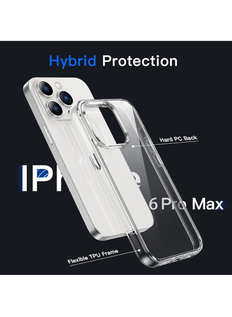 Rock Pow Case for iPhone 16 Pro Max 6.9-Inch, Non-Yellowing Shockproof Phone Bumper Cover, Anti-Scratch Clear Back - Image 3