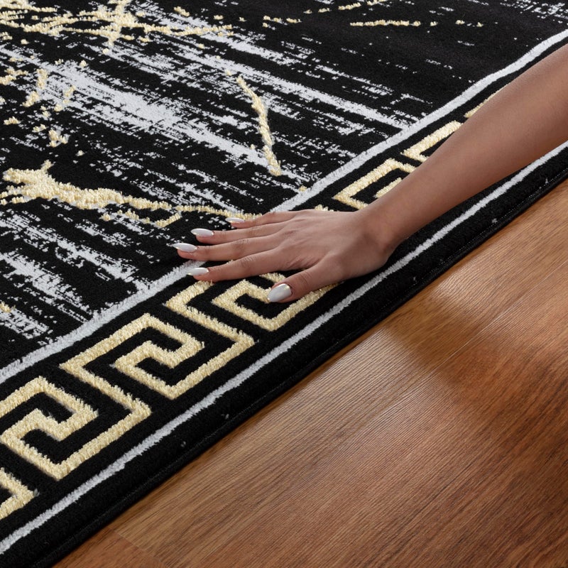 GLORY RUGS Area Rugs Marble 5X7 Black Gold Carpet Modern Abstract Rug Living Room Dining Bedroom Rug - Image 5