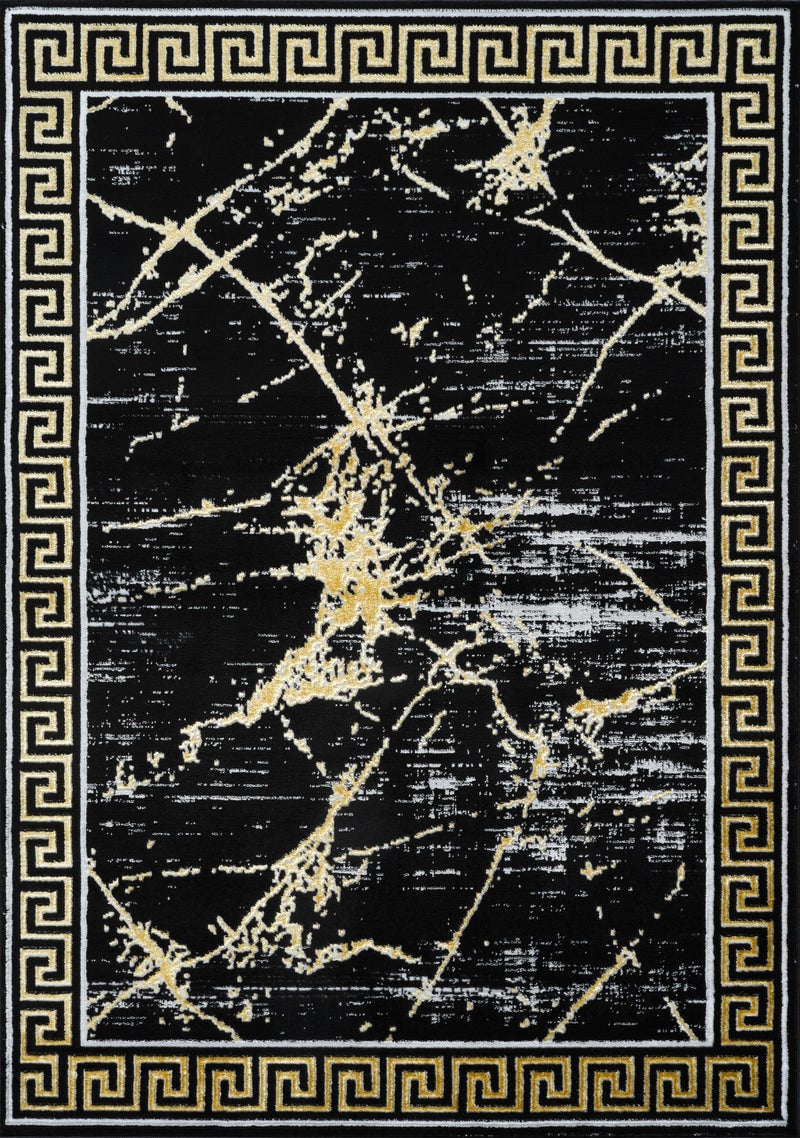 GLORY RUGS Area Rugs Marble 5X7 Black Gold Carpet Modern Abstract Rug Living Room Dining Bedroom Rug - Image 2