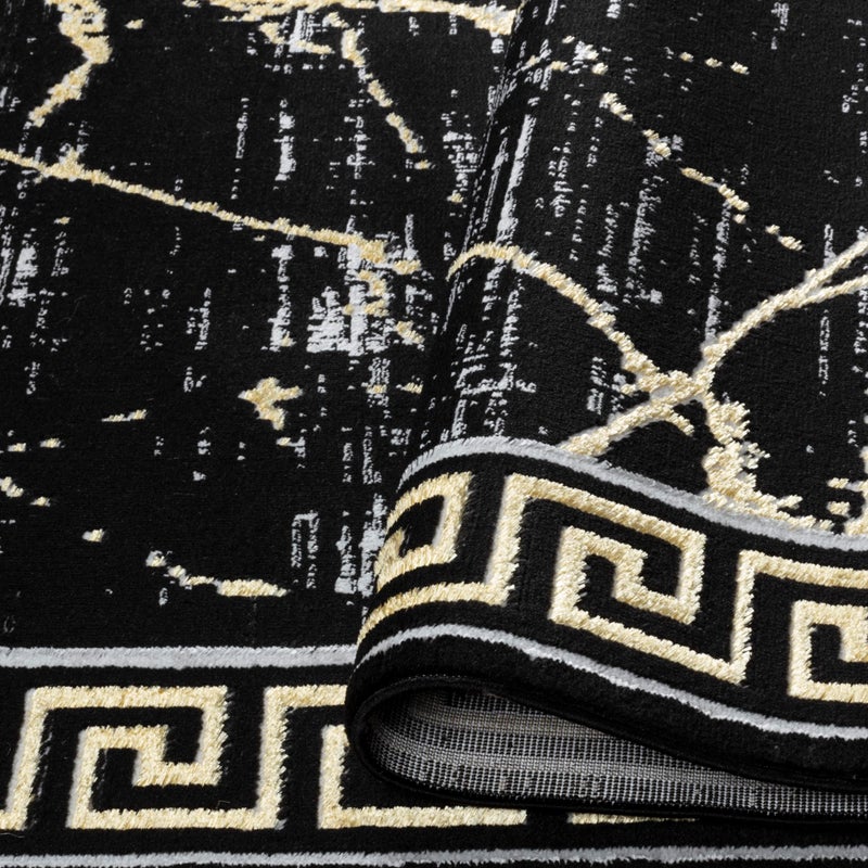 GLORY RUGS Area Rugs Marble 5X7 Black Gold Carpet Modern Abstract Rug Living Room Dining Bedroom Rug - Image 4