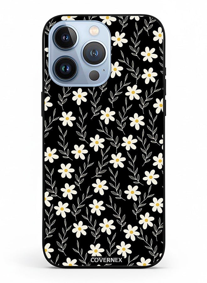 Covernex Apple iPhone 13 Pro Protective Case Cover Printed Featuring Midnight Garden Tiny Daisy Pattern - Image 2