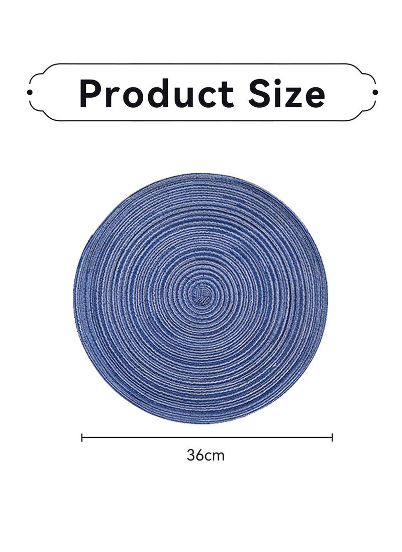 LEOKOR 4 Pack Round Woven Heat Resistant and Anti-Skid Table Mats Kitchen Table Place Mats  - Image 4