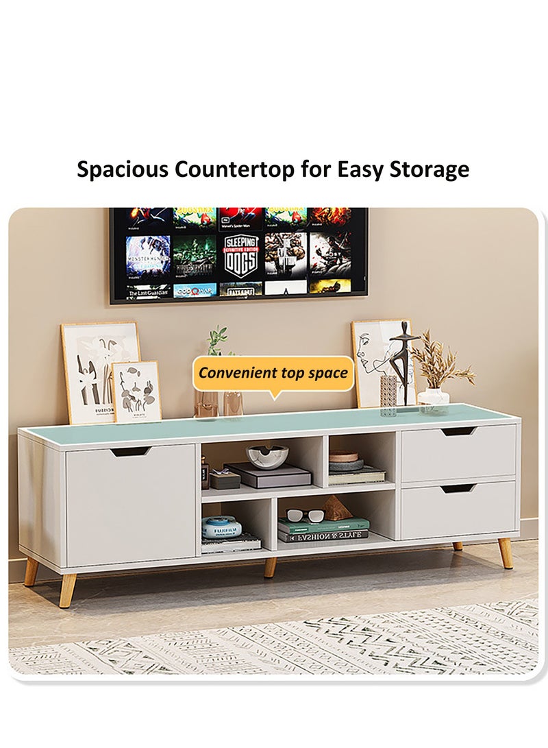 YY-ريشير طاولة تلفزيون خشبية، خزانة تلفزيون لغرفة المعيشة المنزلية الحديثة، خزانة تخزين مدمجة - Image 3