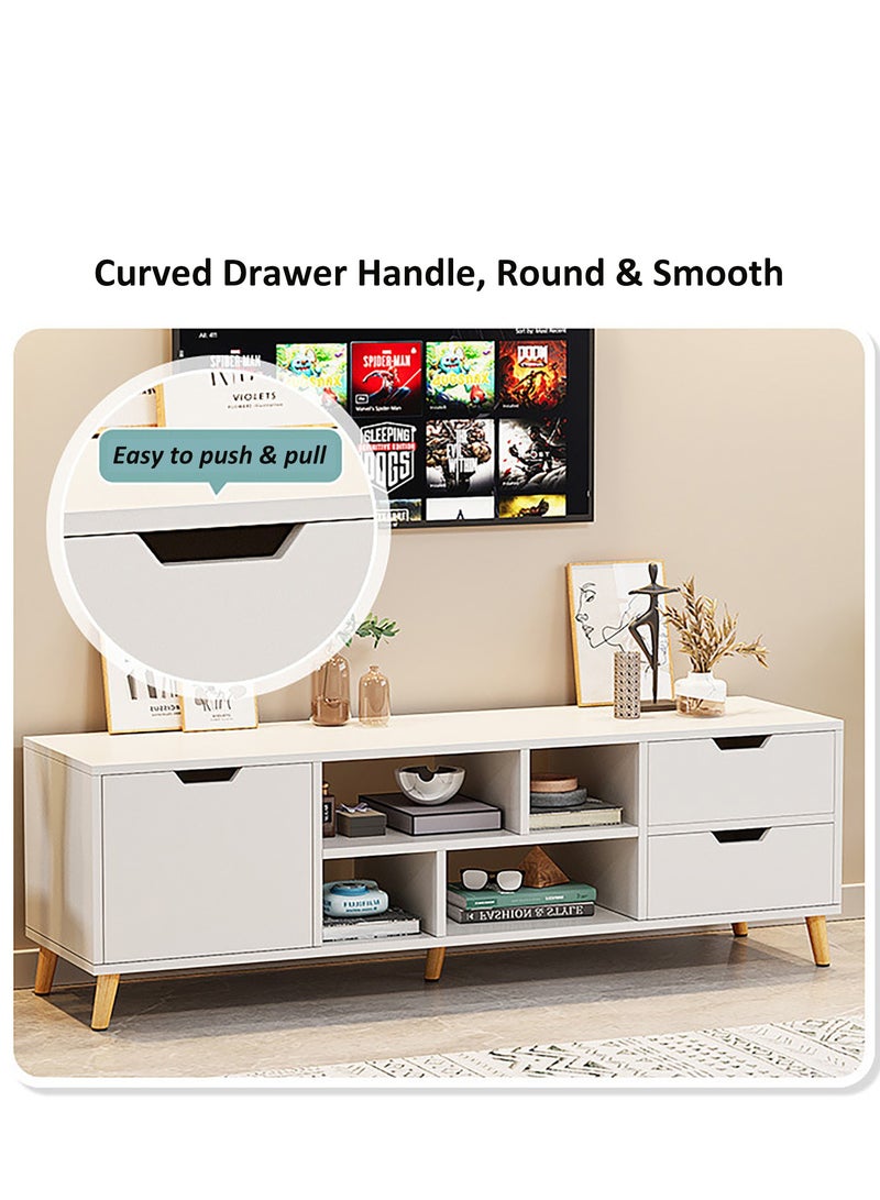 YY-ريشير طاولة تلفزيون خشبية، خزانة تلفزيون لغرفة المعيشة المنزلية الحديثة، خزانة تخزين مدمجة - Image 4