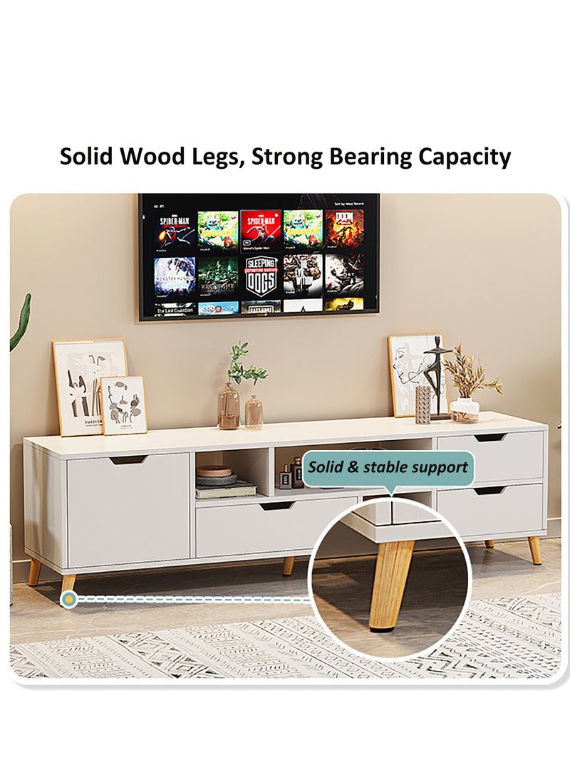 YY-ريشير طاولة تلفزيون خشبية، خزانة تلفزيون لغرفة المعيشة المنزلية الحديثة، خزانة تخزين مدمجة - Image 5