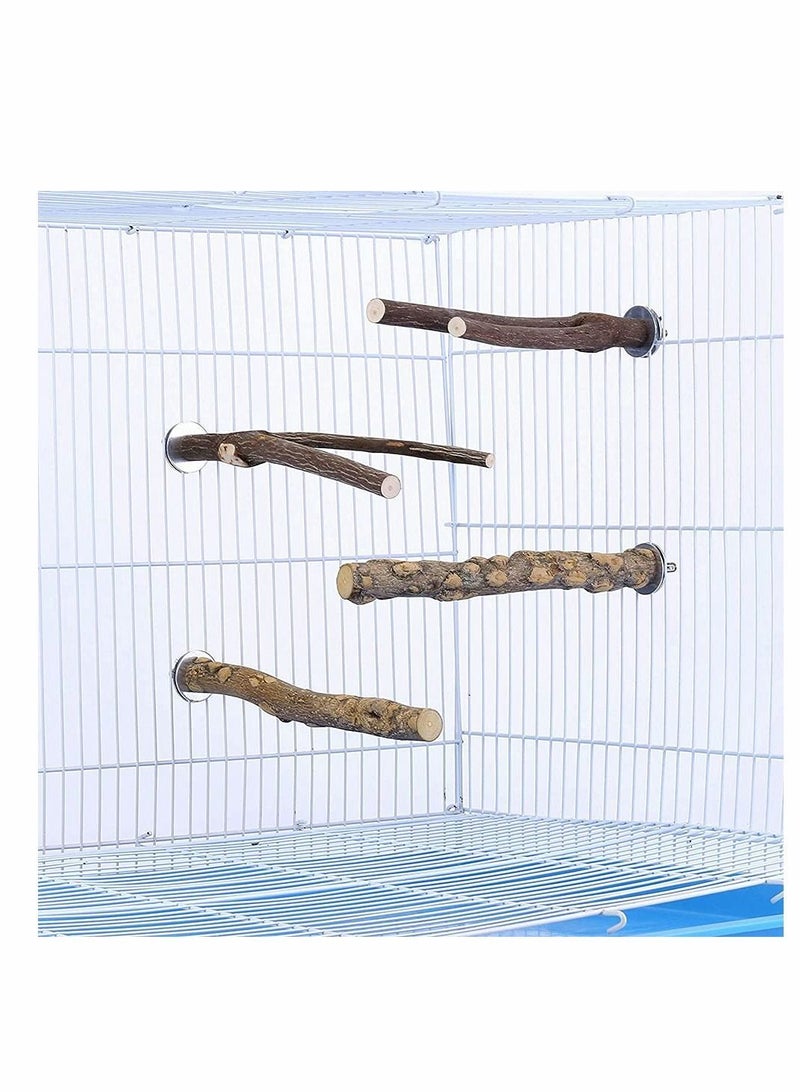 NIBEMINENT Natural Wood Bird Perch Stand, Hanging Multi Branch for Parrots, Parakeets Cockatiels, Conures, Macaws, Love Birds, Finches - Image 4