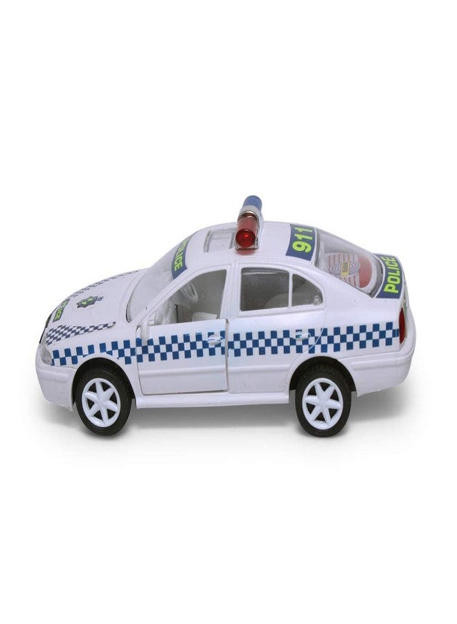 Centy Skuba Hot Pursuit Australian Pull Back Police Toy Car with Door Openable for 3Y+ White Colour - Image 2