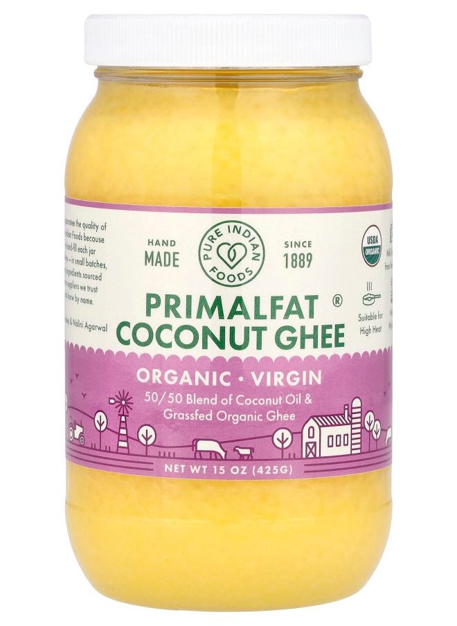 Pure Indian Foods Organic Virgin PrimalFat Coconut Ghee 15 oz (425 g) 