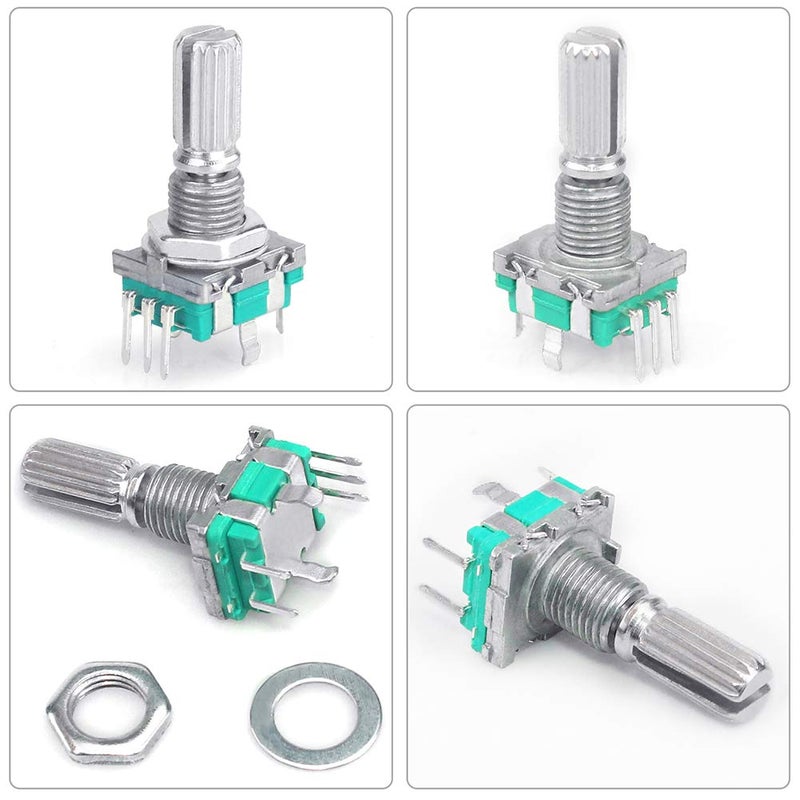 WayinTop 5 Set 360 Degree Rotary Encoder Code Switch Push Button EC11 Digital Potentiometer with Switch 5 Pin Handle Length 20mm and Knob Cap for Arduino Electronics Projects - Image 4