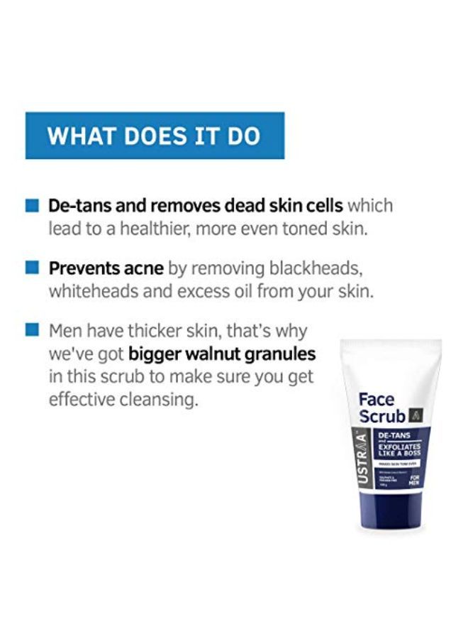 Ustraa Total De-Tan Kit - De-Tan Face Cream, 50G - De-Tan Face Scrub With Walnut Granules, 100G - Image 4