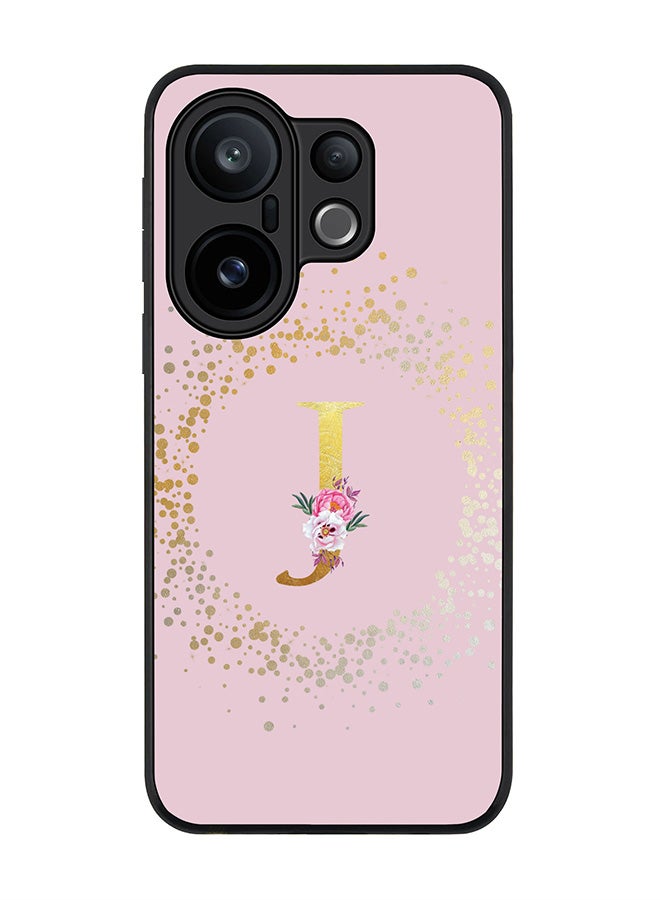 Stylizedd For vivo X200 FE / S30 Pro mini Case,Slim fit Camera Protection, Shockproof Thin Phone cover  - Custom Monogram Floral - J  (Pink )