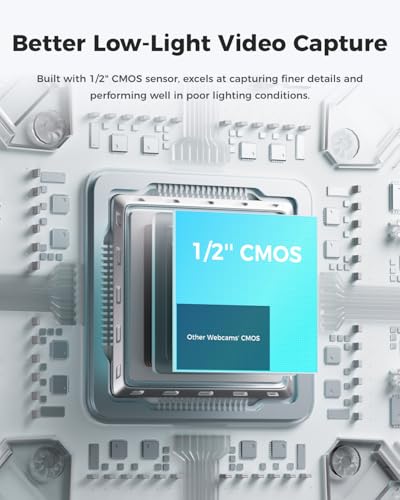 OBSBOT Meet 2-4K Webcam for PC with 1/2" Sensor, AI Framing & Autofocus, Beauty Mode, Lightweight, Gesture Control, HDR, Dual Microphone, 60 FPS, Web Cam for Streaming, Meeting, Gaming. (Cloud White) - Image 4