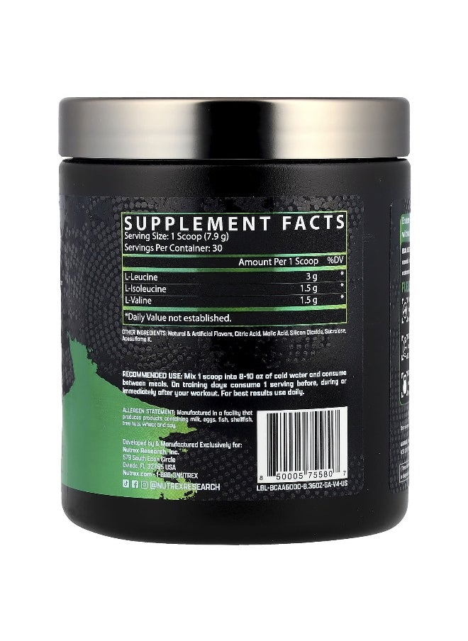 Nutrex Research Nutrex Research, BCAA 6000™ Recovery, Green Apple, 8.36 oz (237 g)  - Image 2