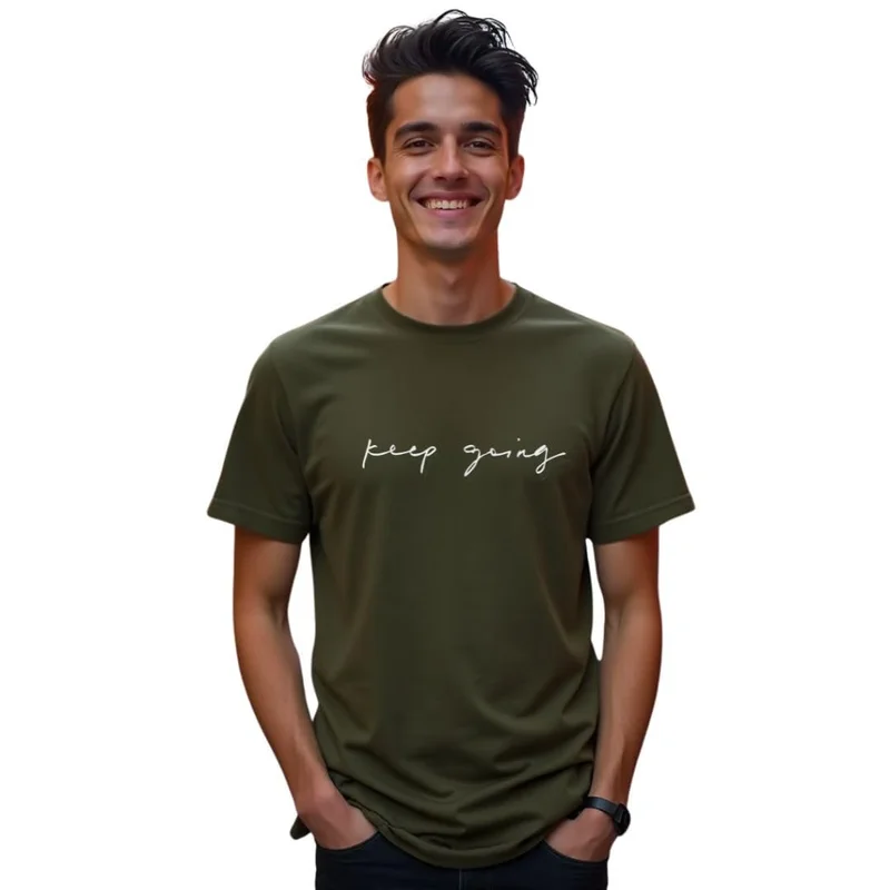 Men's Olive Green Graphic T-Shirt