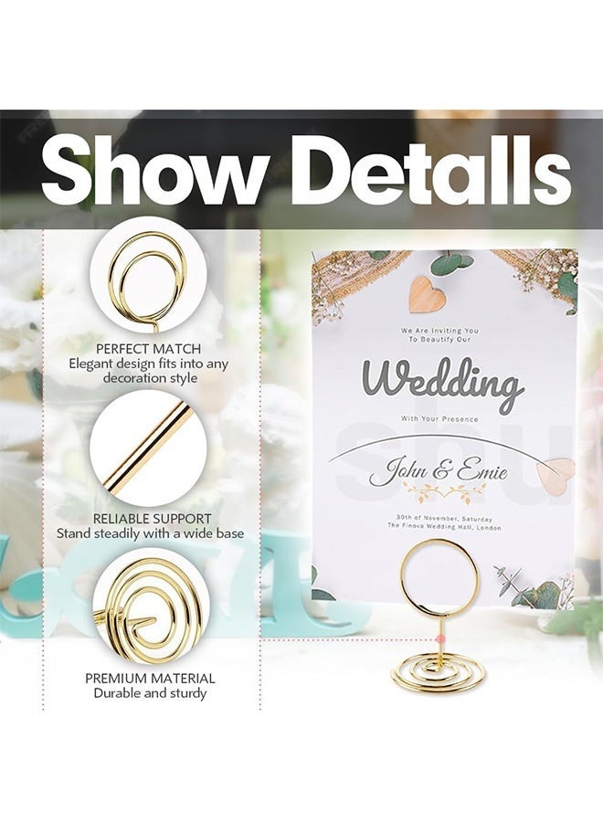 Quantum 30Pcs Table Number Holders, Place Card Holders, Photo Holders for Centerpieces Wedding Reception Party(Gold) - Image 3