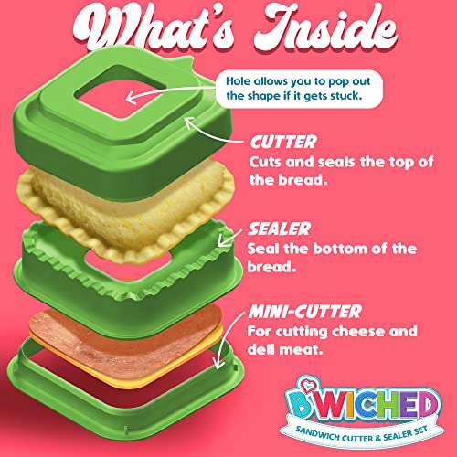Savoychef Sandwich Cutter and Sealer - Crustless Sandwich Maker - Cut and Seal - Great for Lunchbox and Bento Box - Boys and Girls Kids Lunch - Sandwich Cutters for Kid (Square) - Image 3