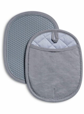 Silicone Pot Holders Sets, Heat Resistant Oven Hot Pads with Pockets Non-Slip Grip Large Potholders for Kitchen Baking Cooking | Quilted Liner | 9.8 x 7.6 Inches | Gray | Pack of 2 - pzsku/ZC28E0DDD84DB99EC87A8Z/45/_/1660646028/8ca31570-4d6c-4a07-9af0-a8d3841920f0