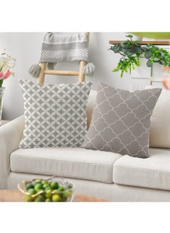 FASHION HOME مجموعة من 4 أغطية وسائد مزخرفة لديكور غرفة المعيشة والحديقة الخارجية  - Image 3