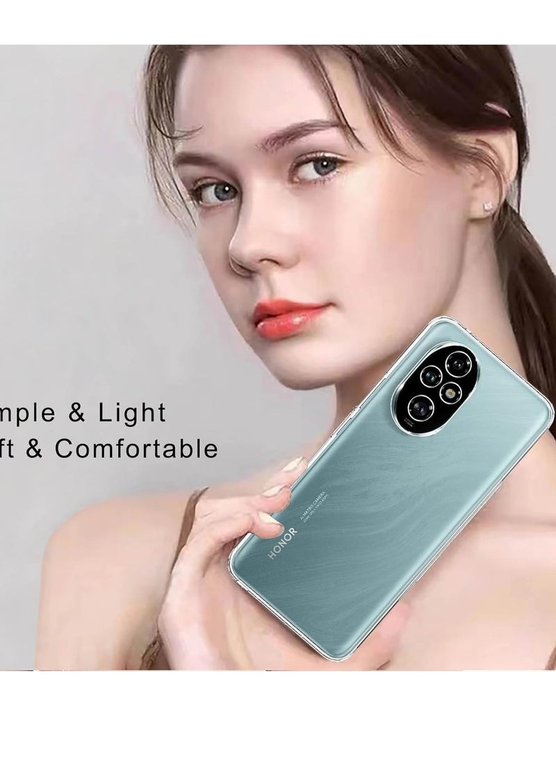 Case Compatible with Honor 200 5G Case Crystal Clear Soft TPU Gel Case Flexible Silicone Anti-Scratch Camera Protection Transparent TPU Cover - Clear - Image 2