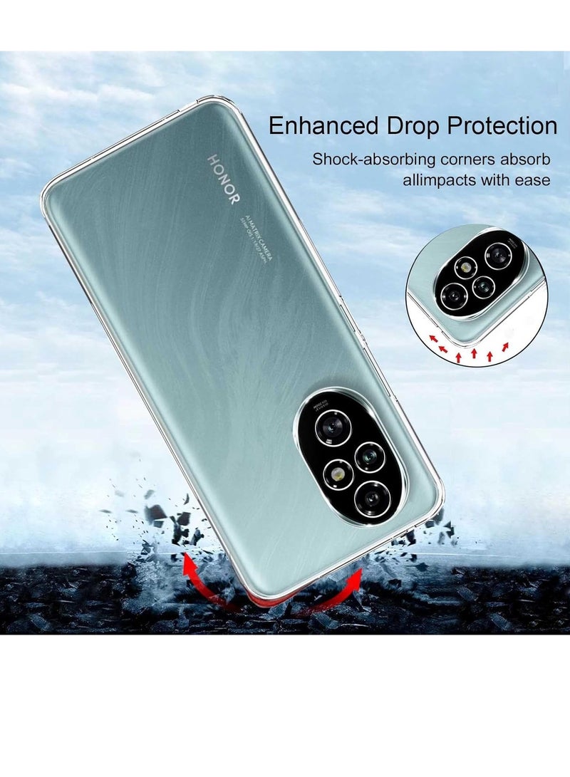 Case Compatible with Honor 200 5G Case Crystal Clear Soft TPU Gel Case Flexible Silicone Anti-Scratch Camera Protection Transparent TPU Cover - Clear - Image 5