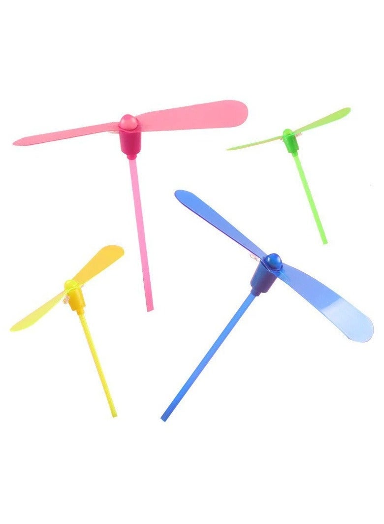 10PCS LED Light-Up Flying Bamboo Dragonfly Toy | Classic Hand-Powered Helicopter | Fun Outdoor Spinning Toy for Kids | Party Favor & Gift - Image 3
