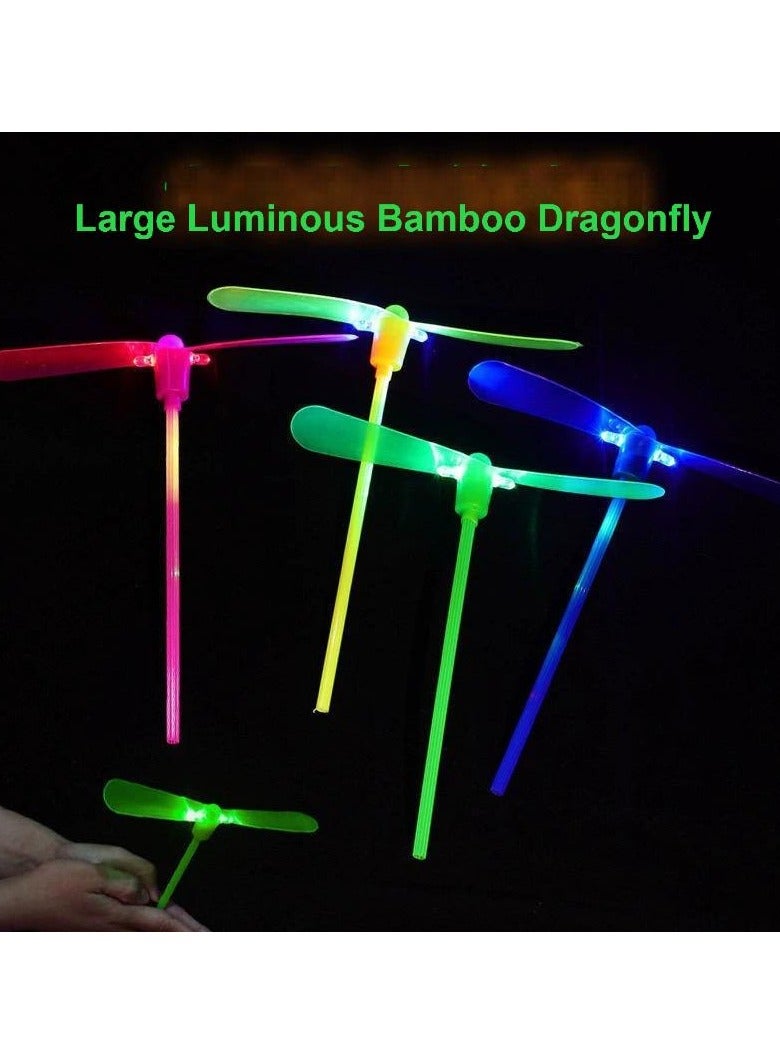 10PCS LED Light-Up Flying Bamboo Dragonfly Toy | Classic Hand-Powered Helicopter | Fun Outdoor Spinning Toy for Kids | Party Favor & Gift - Image 4
