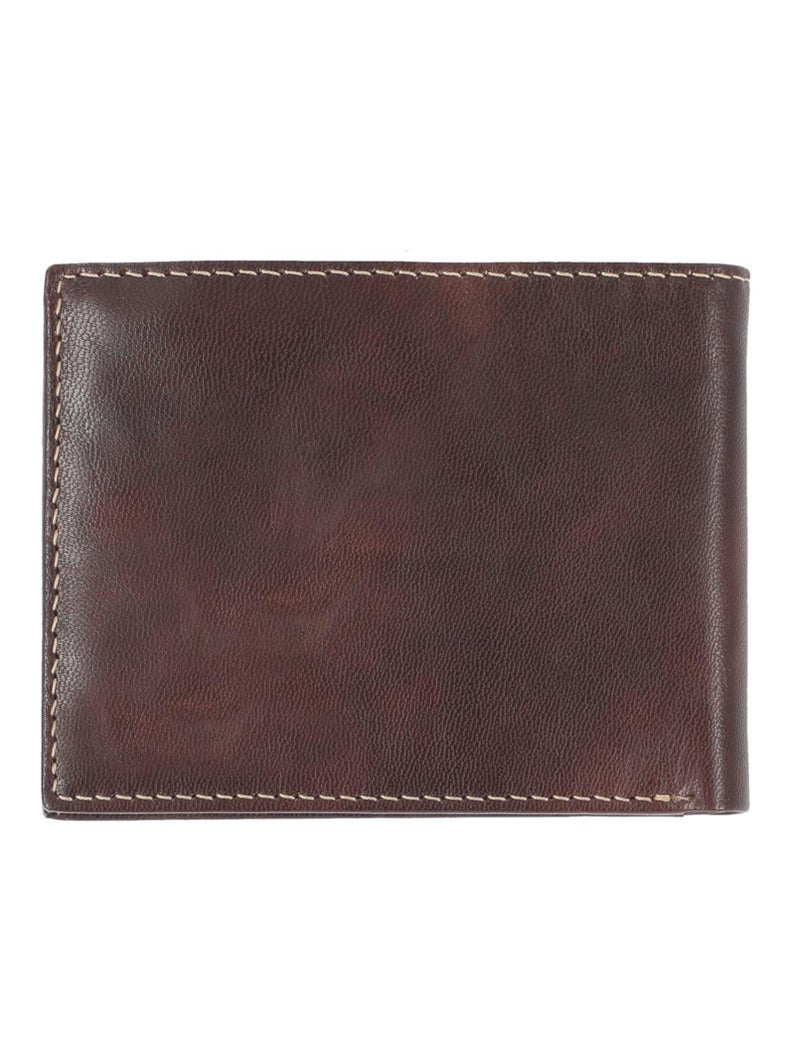 Steve Madden Men's Leather Wallet Extra Capacity Attached Flip Pockets, Brown/Antique, One Size - Image 4