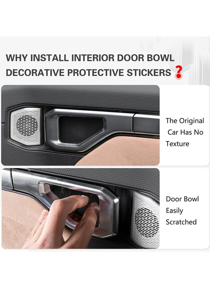 Oasisgalore 4PCS Stainless Steel Car Inner Door Handle Bowl Cover for Jetour T2 Accessories 2024 2025  - Image 3