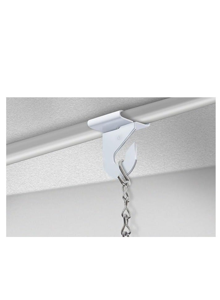 GlossyEnd Pack of 50 Pairs - High Strength Aluminum Two Piece Ceiling Hooks for Drop-Ceiling T-Bars, 50 Right and 50 Left, White Enamel Finish, Holds up to 15 lbs. 1" W x 1 Â½"H - Image 4