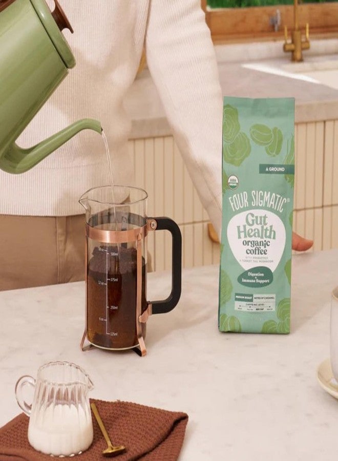 Four Sigmatic Gut Health Organic Ground Coffee | Medium Roast, Immune Boosting Probiotic Mushroom Coffee with Chaga & Turkey Tail for Gut Health & Immune Support | 12oz Bag - Image 4