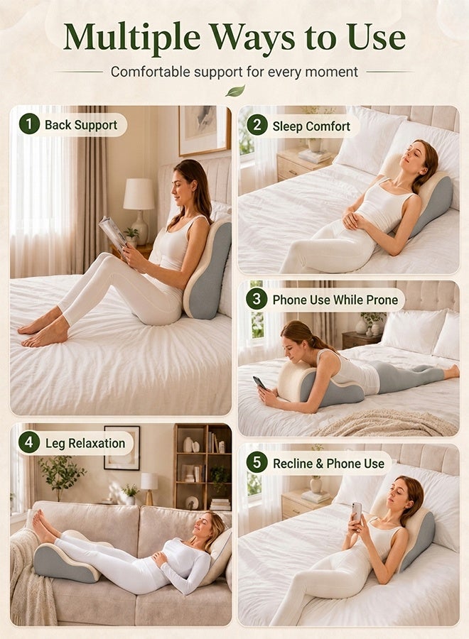 Samira Multipurpose Leg Elevation Pillow Lumbar Pillow Sleeping Pillow Portable Cushion Body Pillow For Sleeping Leg Elevation Bed Sofa Travel Camping - Image 3
