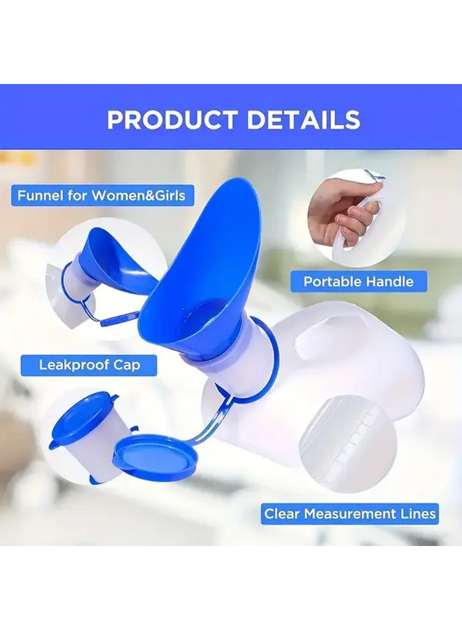 White Portable Travel Toilet Leak Proof Urinal With Ergonomic Handle For Camping RV Outdoor - Image 2