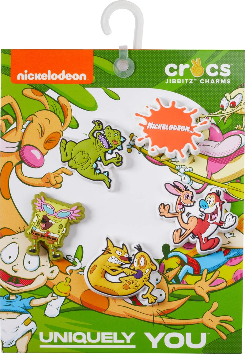 Crocs® Jibbitz Charms – Mixed Characters for Kids Shoes – Synthetic Material – Easy Attachment – Post Closure Nickelodeon Throwback 5-Pack One Size One Size - Image 3