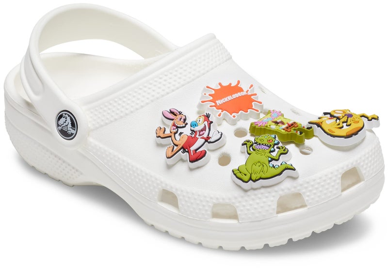 Crocs® Jibbitz Charms – Mixed Characters for Kids Shoes – Synthetic Material – Easy Attachment – Post Closure Nickelodeon Throwback 5-Pack One Size One Size - Image 4