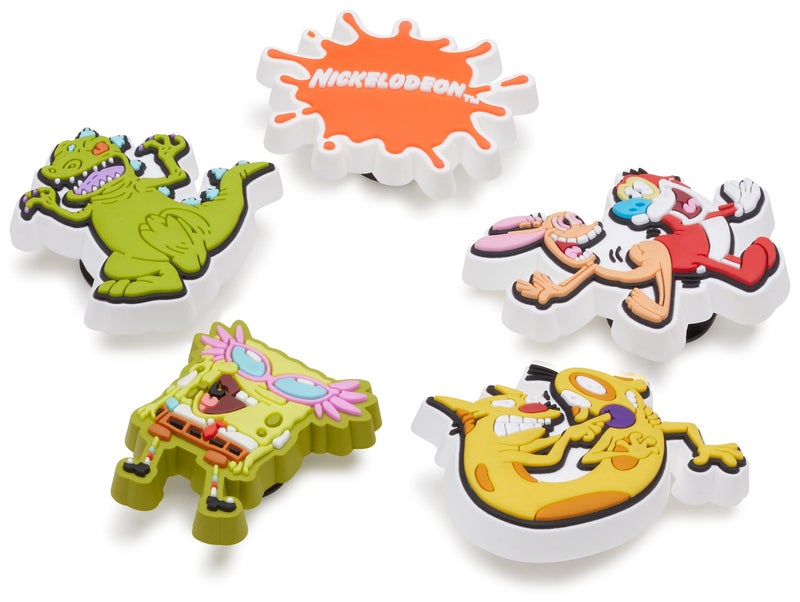Crocs® Jibbitz Charms – Mixed Characters for Kids Shoes – Synthetic Material – Easy Attachment – Post Closure Nickelodeon Throwback 5-Pack One Size One Size - Image 2