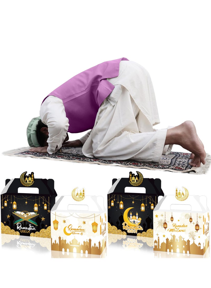 Bluejw Mubarak Gift Boxes for Ramadan and Eid Small Recyclable Printed Cardboard Boxes Good for Candies Cookies and Snacks With Handles For Ramadan Parties - Image 5