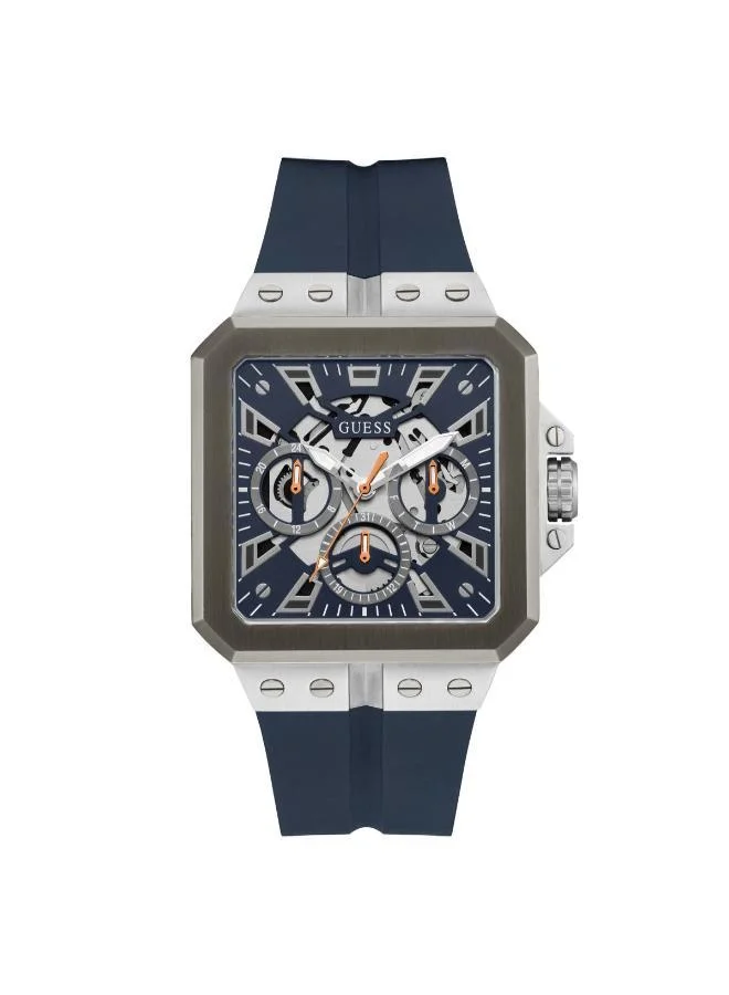 جس Mens Navy 2-Tone Multi-function Watch