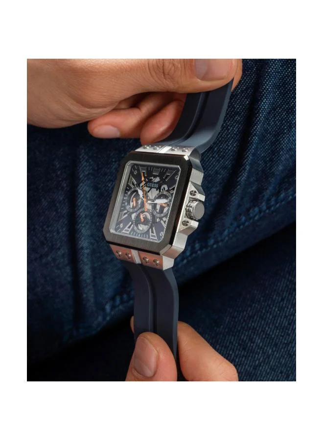 Guess  Mens Navy 2-Tone Multi-function Watch for Men | Best Price UAE