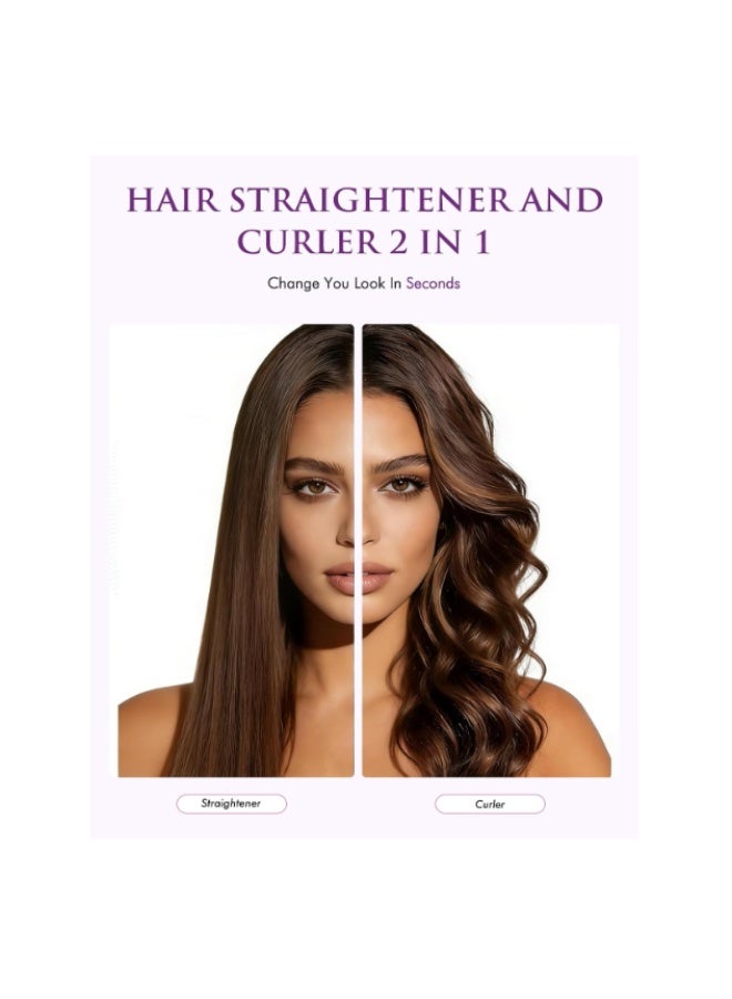 LANDOT 2-in-1 Hair Straighteners and Curler - Twist Floating Plates for Create Salon Waves, Curls, Straight Styles, Anti-Frizz & Tangle-Free | Dual Voltage, 12 Temp Settings 120-230°C All Hair Types - Image 4